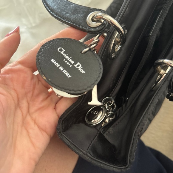 Christian Dior Black Cannage Quilted Nylon Medium Lady Dior Bag ****Authentic - Picture 13 of 14